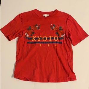 Urban Outfitters Kyoto Embroidered Floral Tee